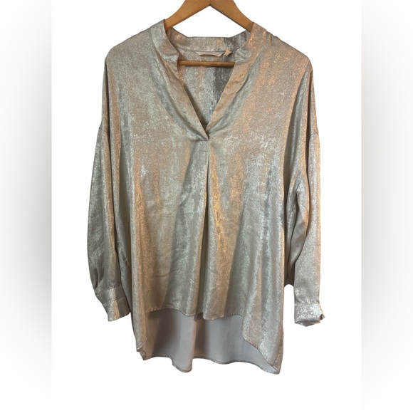 Soft Surroundings Tops - Soft Surroundings Gigi Tunic Blouse Champagne Gold Large Lagenlook Career Party